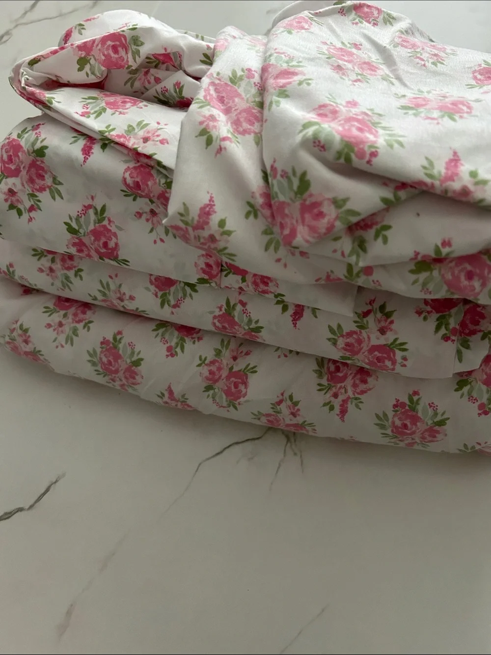 Floral Pink Rose Bedding Set - Classic Floral Print